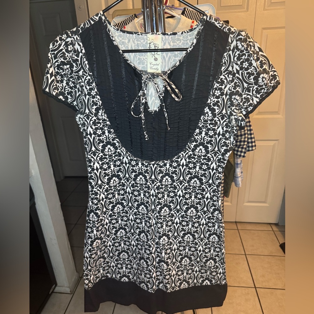 Black and White Patterned Dress